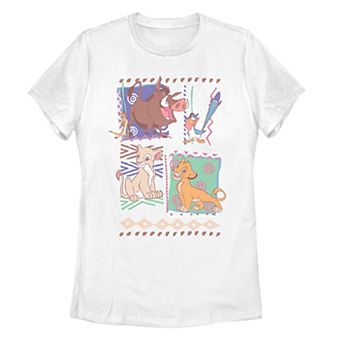 Juniors Lion King Character Geometric Squares Tee