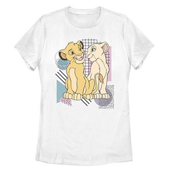Juniors Lion King Simba And Nala Retro Geometric Tee