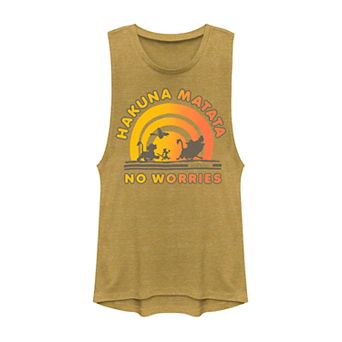 Juniors' Lion King Hakuna Matata Means No Worries Muscle Tank Top Shirt