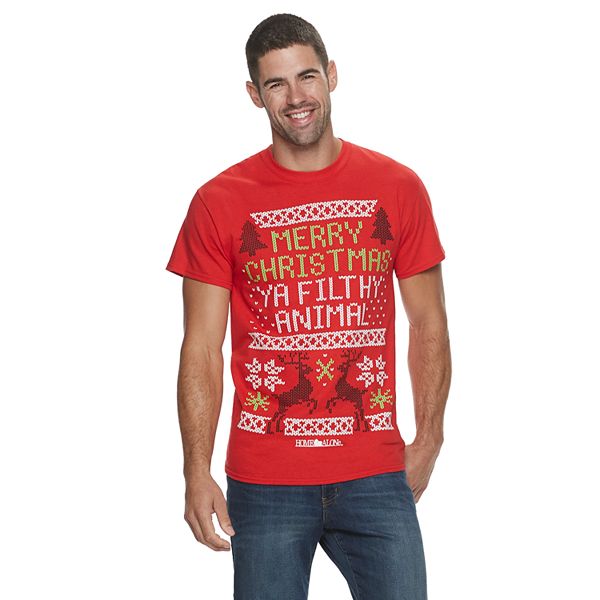 Men S Home Alone Merry Christmas Ya Filthy Animal Tee