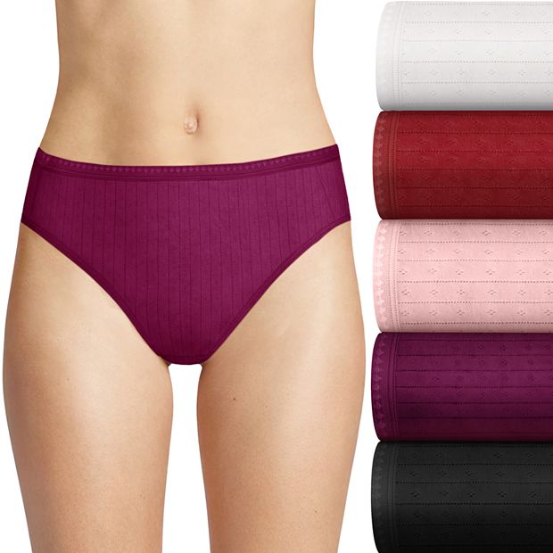 Hanes Women's Ultimate Cotton Comfort Hi Cut Panties 4-Pack, Size
