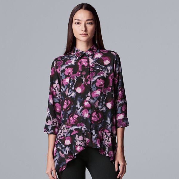 Women's Simply Vera Vera Wang Ruffle-Hem Utility Shirt