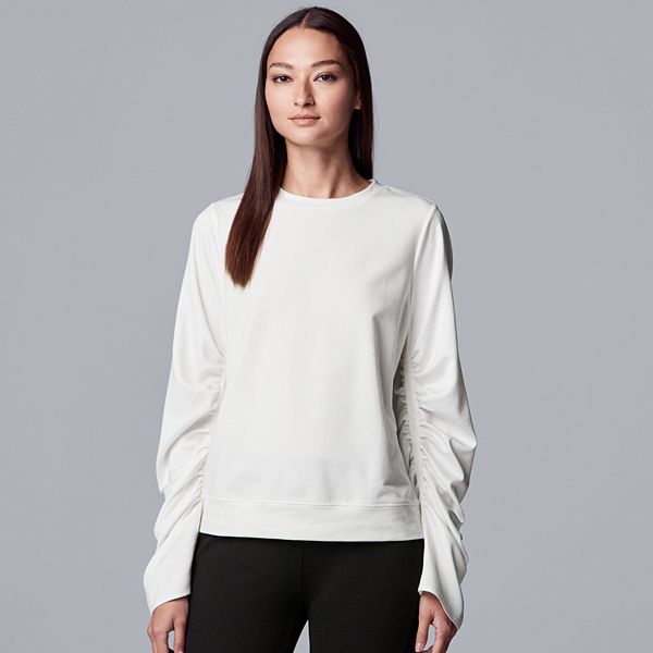 Women's Simply Vera Vera Wang Ruched Sleeve Sweatshirt