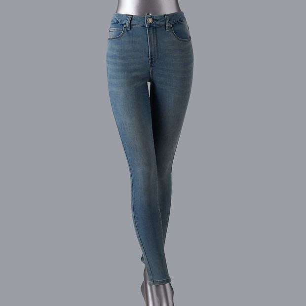 SIMPLY VERA WANG Women's Size SMALL 4-6 RIPPED BLUE DENIM LEGGINGS