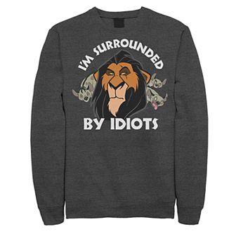 Juniors' Lion King Surly Scar Surrounded By Idiots Fleece Top