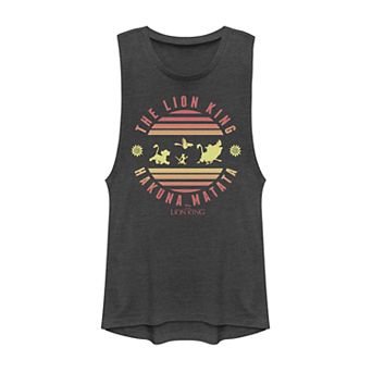 Juniors' Lion King Hakuna Matata Sunset Circle Muscle Tank Top Shirt