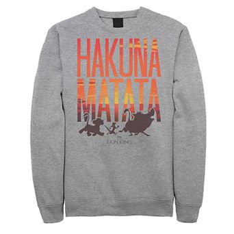 Juniors Lion King Hakuna Matata Sunset Text Fleece Top