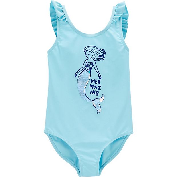 Girls 4 14 OshKosh B gosh Flip Sequin Mermaid One Piece Swimsuit