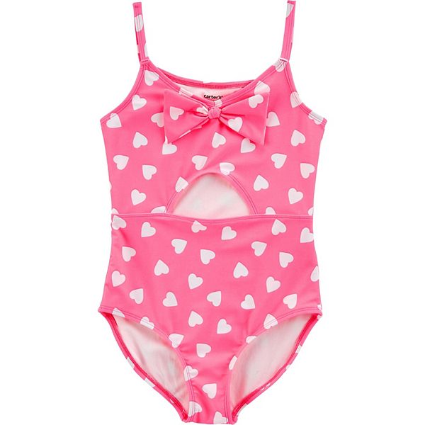 Girls 4-14 Carter's Neon Heart One Piece Swimsuit