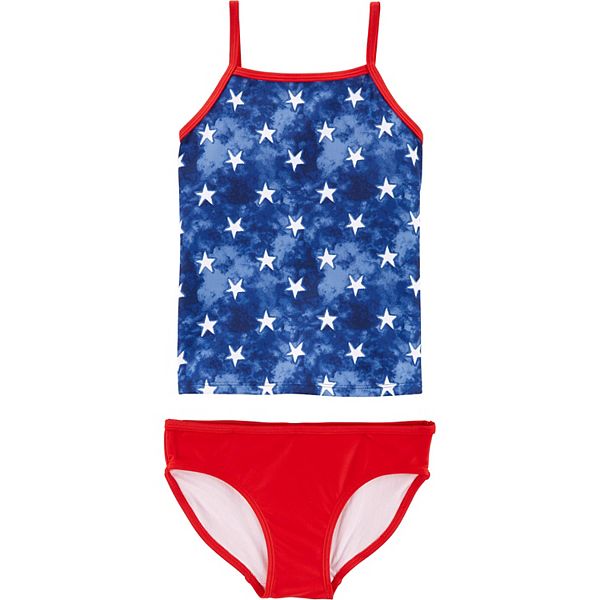 Girls 4 14 Carter s 4th Of July Tankini and Bottoms Swimsuit Set