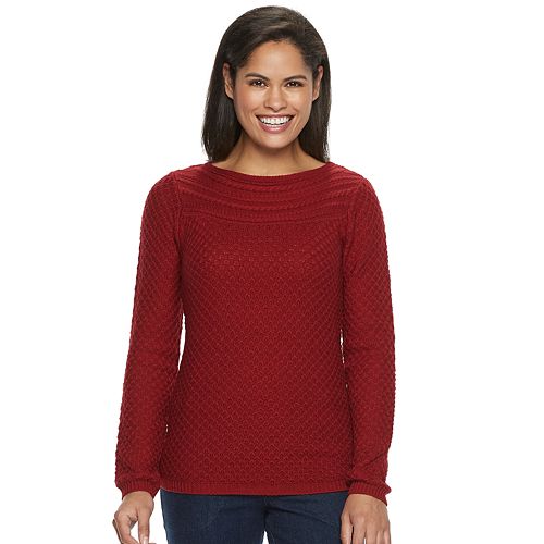 Women's Croft & Barrow® Cable Boatneck Sweater