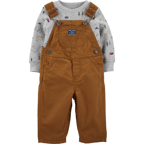 Carters Baby Boys Ranger Scout Overall Set 6 Month Green/yellow 
