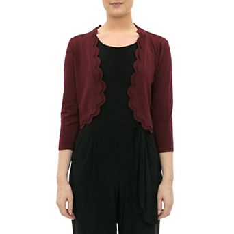 Women's Nina Leonard Scallop Trim Bolero
