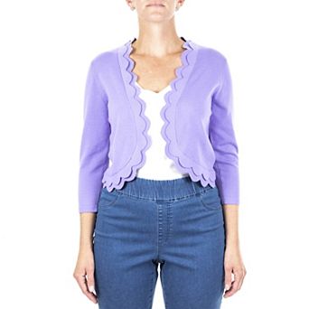 Women's Nina Leonard Scallop Trim Bolero