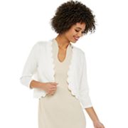 Women's Nina Leonard Scallop Trim Bolero