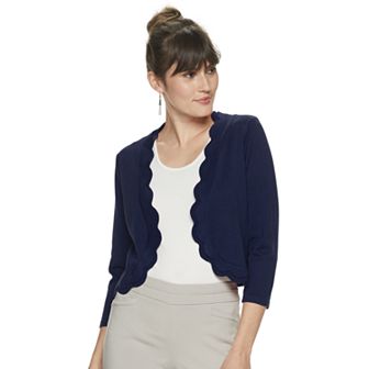 Women's Nina Leonard Scallop Trim Bolero