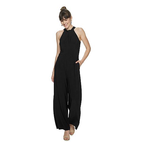 Женские комбинезоны Nina Leonard Women's Nina Leonard Wide-Leg Halter Jumpsuit