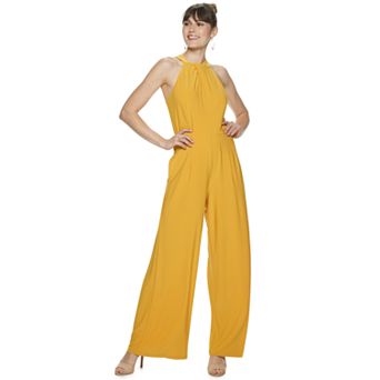 Women's Nina Leonard Wide-Leg Halter Jumpsuit