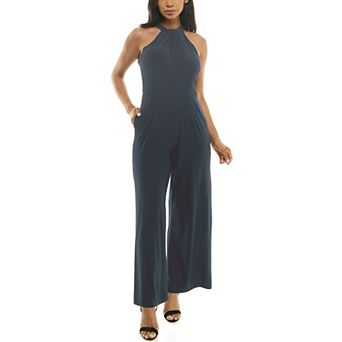 Women's Nina Leonard Wide-Leg Halter Jumpsuit