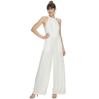 Women's Nina Leonard Wide-Leg Halter Jumpsuit