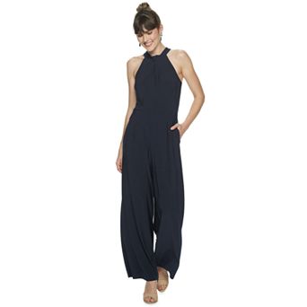 Women's Nina Leonard Wide-Leg Halter Jumpsuit