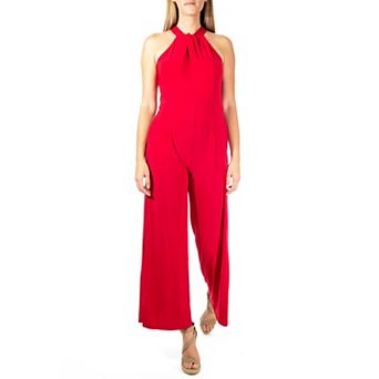 Women's Nina Leonard Wide-Leg Halter Jumpsuit