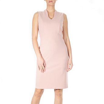 Women's Nina Leonard U-Neck Midi Sheath Dress