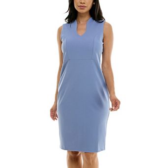 Women's Nina Leonard U-Neck Midi Sheath Dress