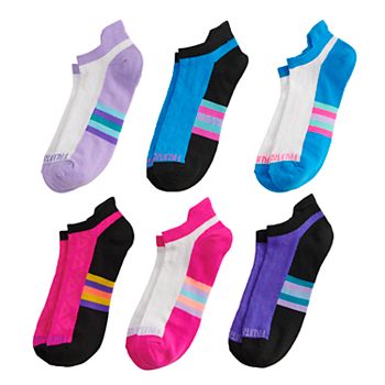 Fruit Of The Loom Girls Active Cushioned Crew Socks 6 Pair