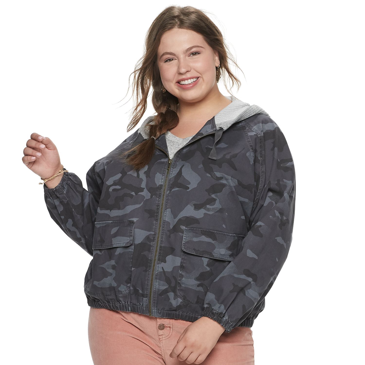 plus size camouflage jacket