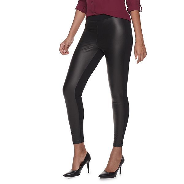 Women's Utopia by HUE Ponte and Leather Leggings
