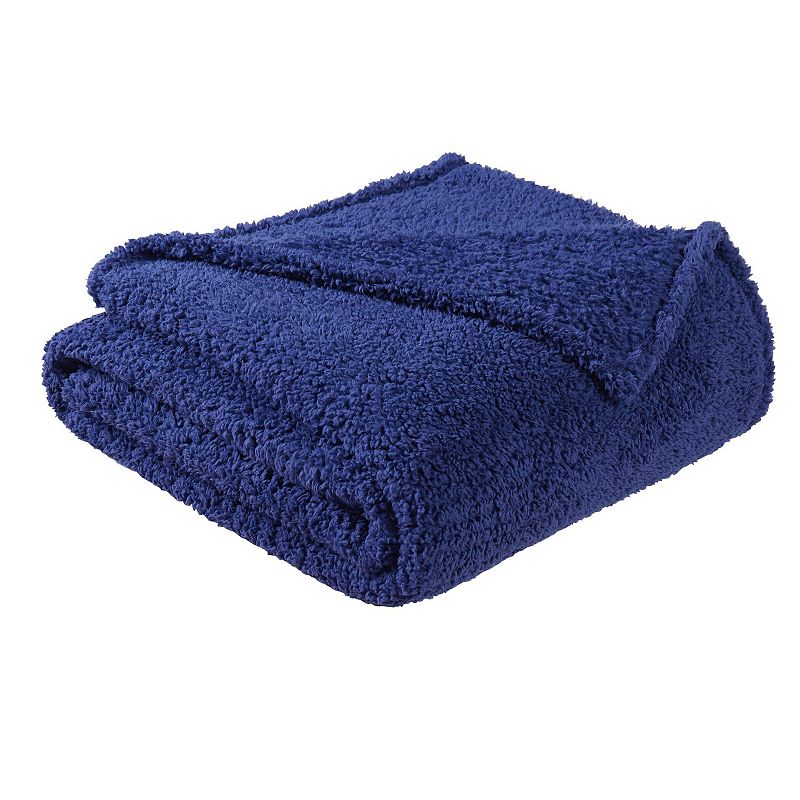 Brooklyn Loom Marshmallow Sherpa Blanket, Blue, Full/Queen