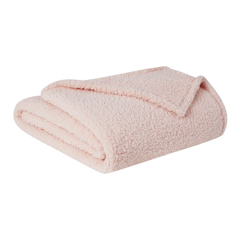 Brooklyn Loom Marshmallow Sherpa Blanket, Pink, Full/Queen
