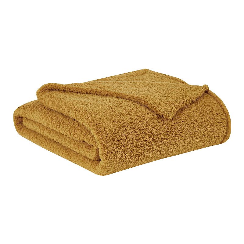 Brooklyn Loom Marshmallow Sherpa Blanket, Yellow, Twin XL