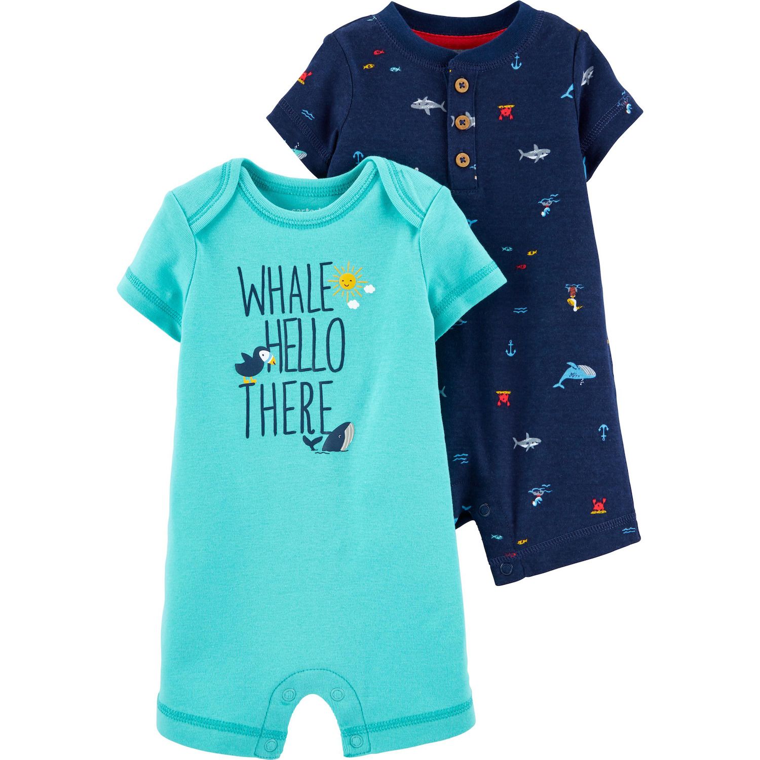 whale romper baby