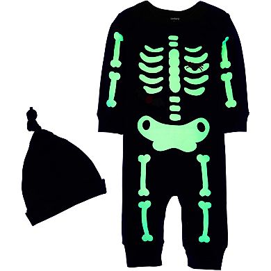 Baby Boy Carter's Glow Skeleton Jumpsuit & Hat Set