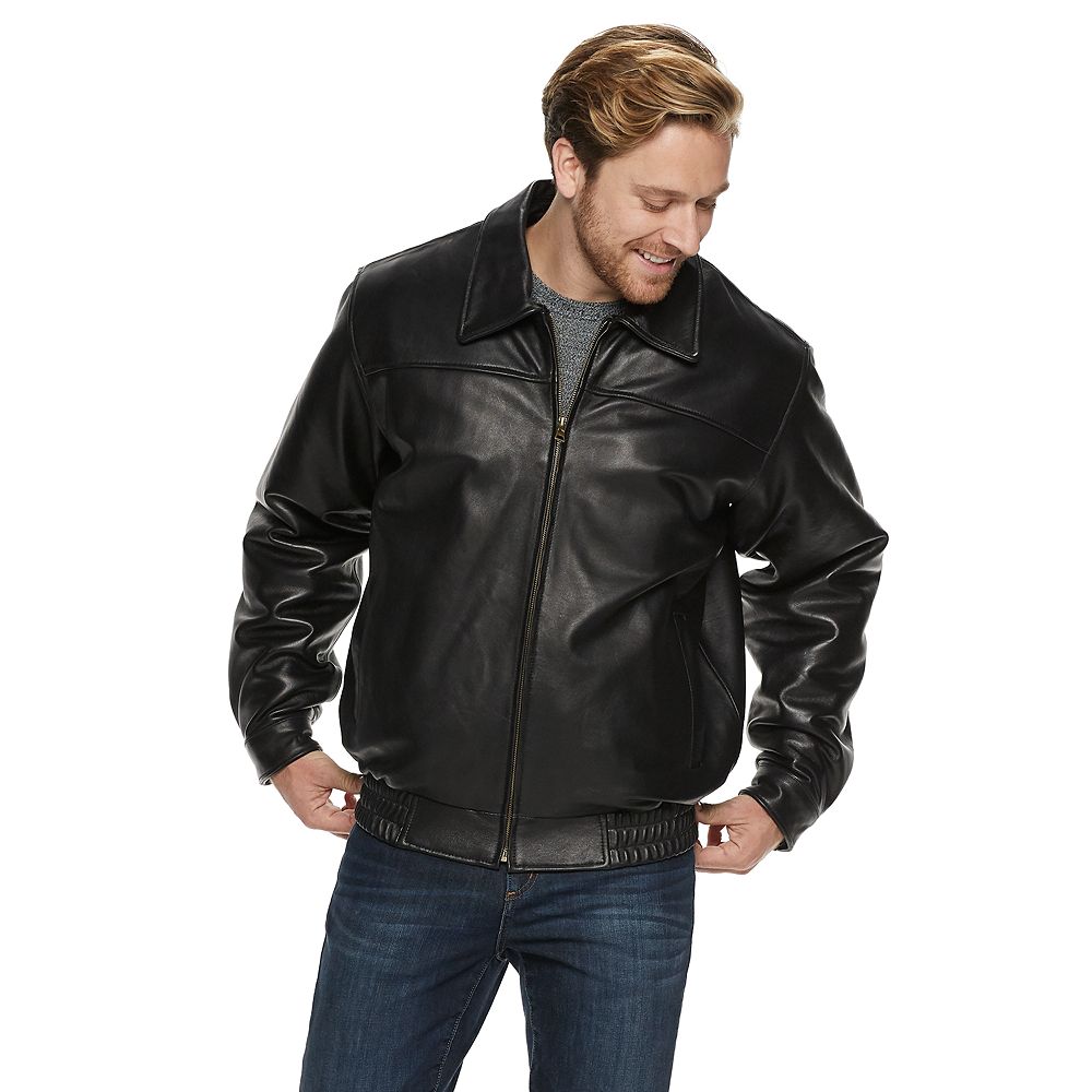 Victory Men s Lambskin Leather Bomber Jacket Black XL