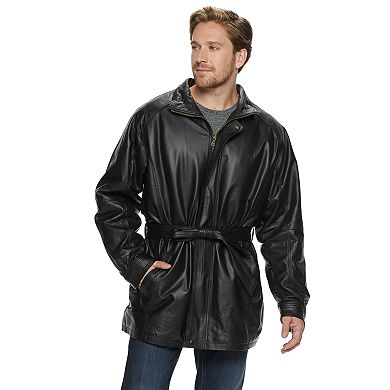 Men's Vintage Leather Belted Parka