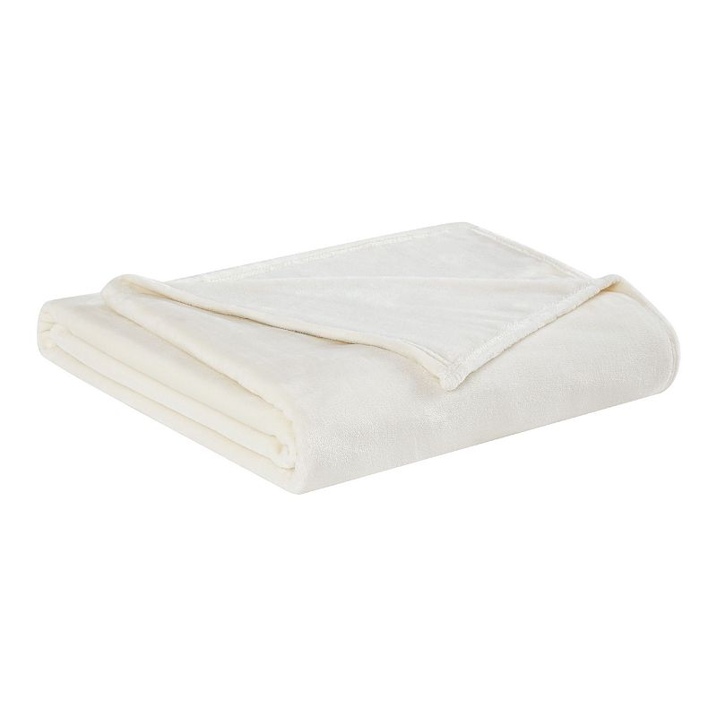 Truly Soft Velvet Plush Blanket, Beig/Green, Twin XL
