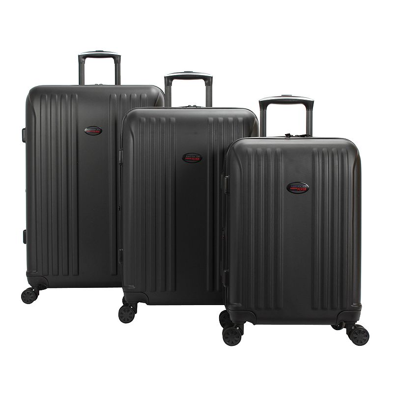 American Flyer Moraga 3-Piece Hardside Spinner Luggage Set, Black, 3 Pc Set