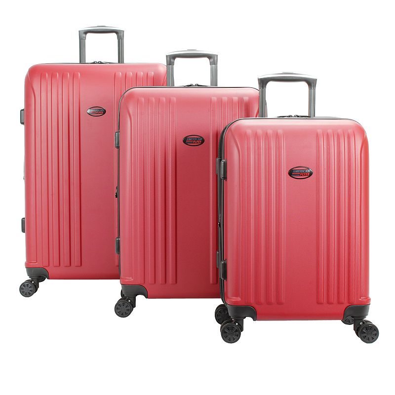 American Flyer Moraga 3-Piece Hardside Spinner Luggage Set, Red, 3 Pc Set