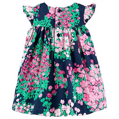Baby Girl Carter's Allover Floral Print Sateen Dress