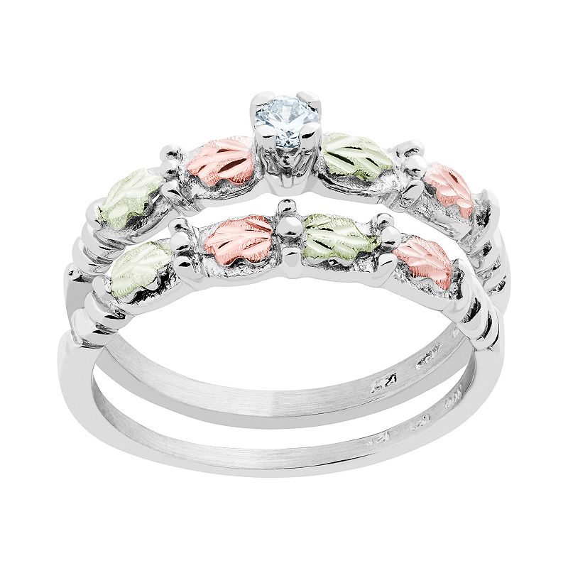 Black Hills Gold Cubic Zirconia Engagement Ring Set in Sterling Silver, Wom
