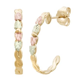 Black Hills Gold Tri-Tone Semi-Hoop