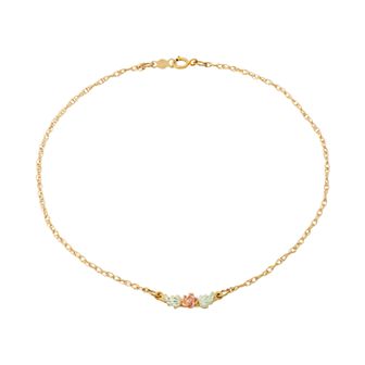 Black Hills Gold Tri-Tone Ankle Bracelet