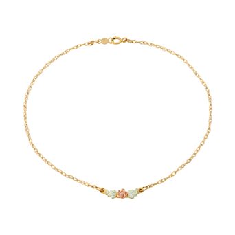 Black Hills Gold Tri-Tone Ankle Bracelet