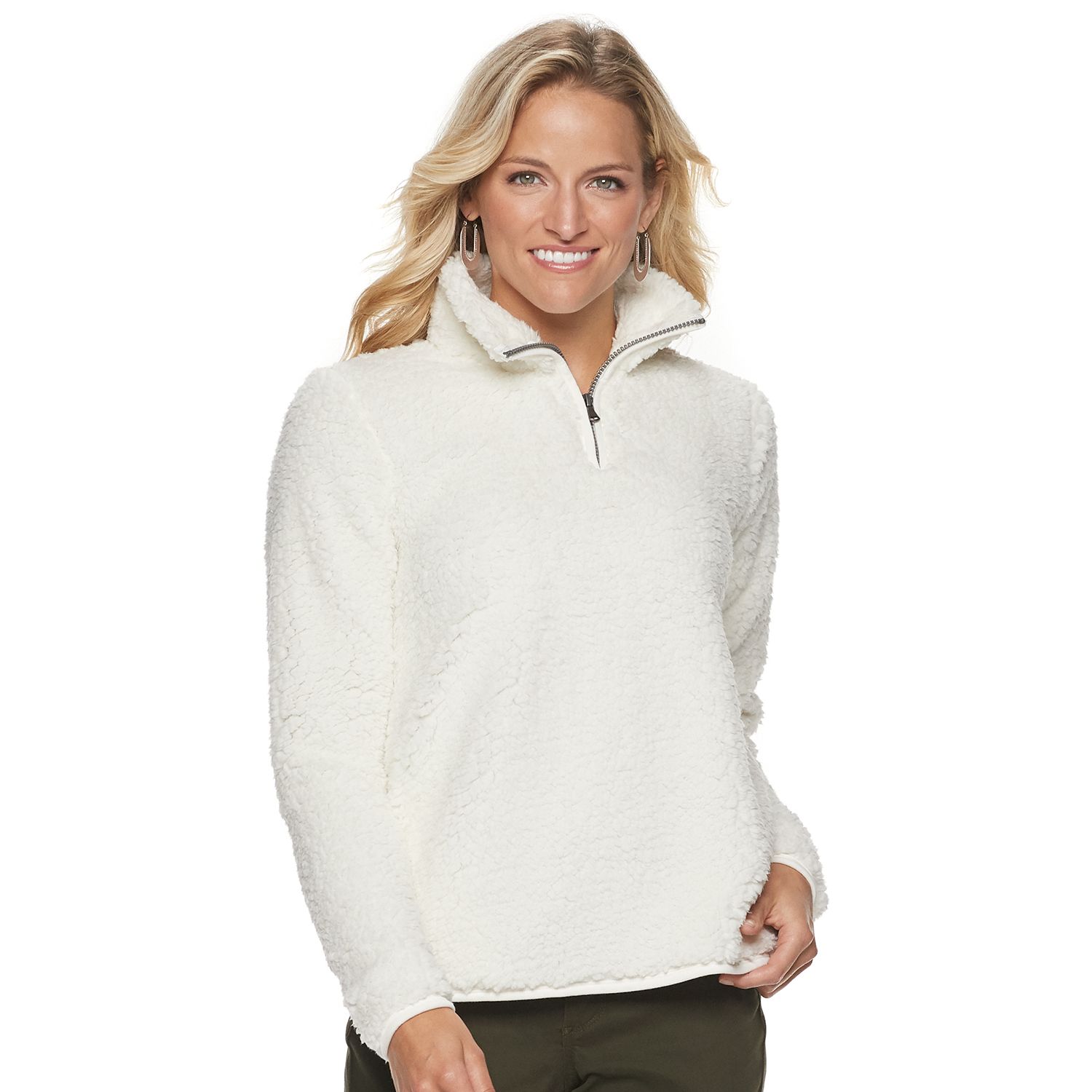 half zip sherpa sweatshirt