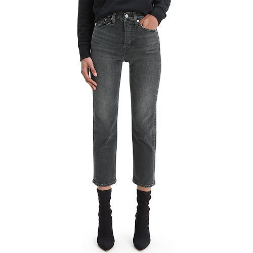 levi wedgie straight jeans black