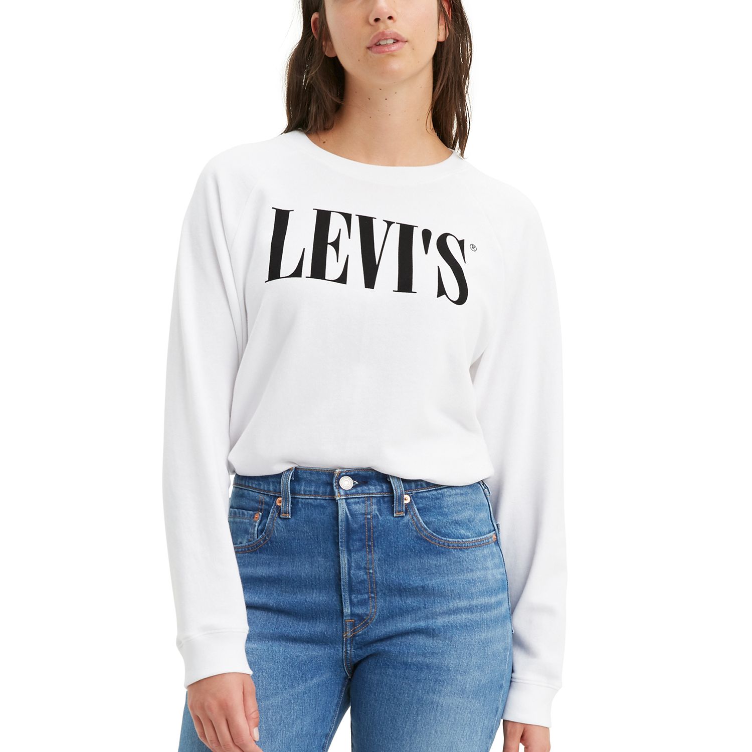 crop fleece sweatshirt levis