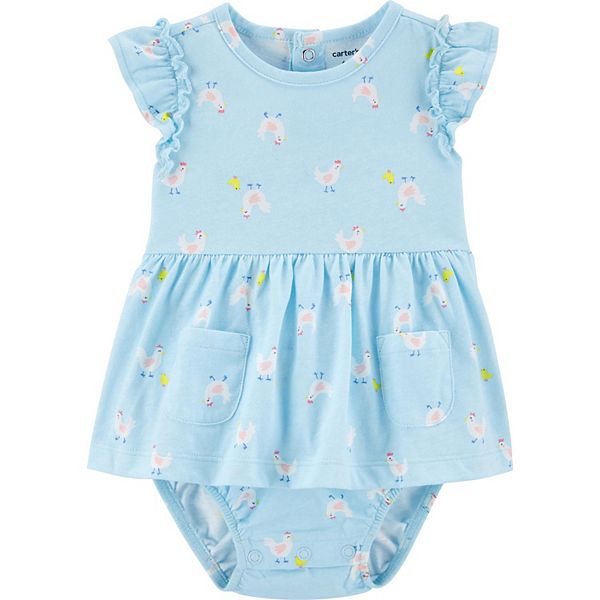 Baby Girl Carter's Chicken Jersey Sunsuit